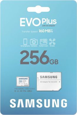 Samsung Карта памяти Samsung microSD 256GB C10 UHS-I R130MB/s Evo Plus + SD MB-MC256SA/EU фото