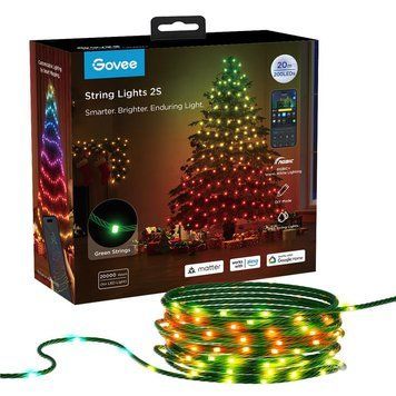 Govee Гірлянда Smart LED H80C4 Christmas String Lights 2, RGBWIC, 20м, кабель прозорий H80C4C41 фото
