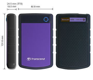 Transcend Портативный жесткий диск 4TB USB 3.1 StoreJet 25H3 Blue TS4TSJ25H3B фото