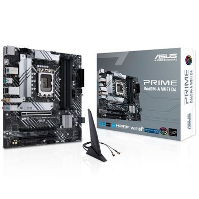 ASUS Материнcька плата PRIME B660M-A WIFI D4 s1700 B660 4xDDR4 M.2 HDMI DP Wi-Fi BT mATX 90MB1AE0-M1EAY0 фото