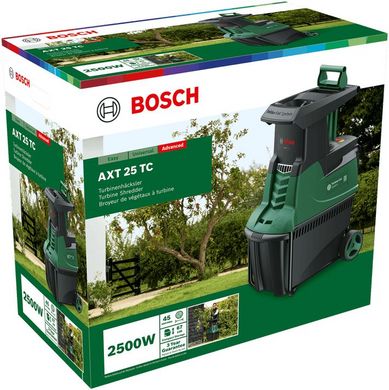 Bosch Измельчитель садовый AXT 25 TC, 2500 Вт, 40 об/мин, 45мм, 53 л., режущая система Turbine-Cut, низкошумная, 30.5кг 0.600.803.30C фото