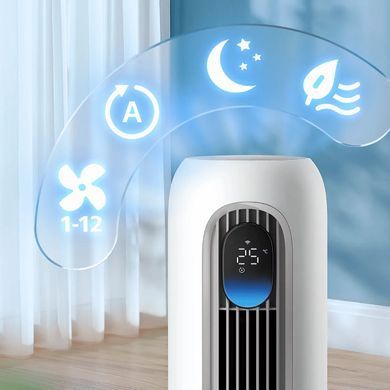 Вентилятор Philips умный башенный вентилятор Series 7001, 31Вт, пульт ДУ, сенсорный дисплей, режим "Бриз", сернсорн.диспл., таймер., белый