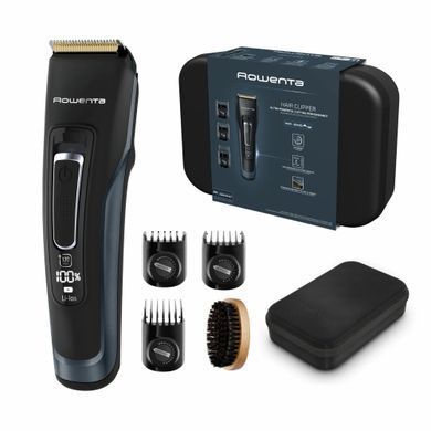 Rowenta Машинка для стрижки Advancer, сеть+акум., роторный мотор, насадок-3, кейс, титан.напыл., синий TN5244E0 фото