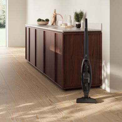 Electrolux Пылесос беспроводный, конт пыль -0.3л, автон. раб. до 45мин, вес-2.65кг, НЕРА, 2в1, турбо-щетка, 2 насадки, серый ES31CB18GG фото
