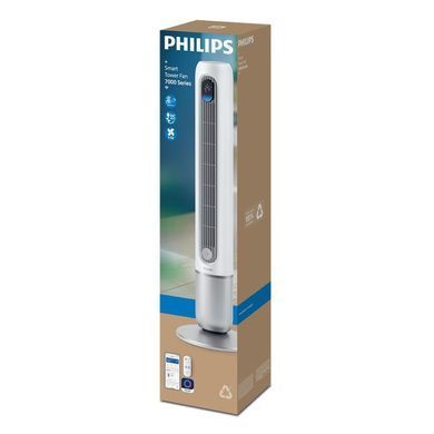 Вентилятор Philips умный башенный вентилятор Series 7001, 31Вт, пульт ДУ, сенсорный дисплей, режим "Бриз", сернсорн.диспл., таймер., белый