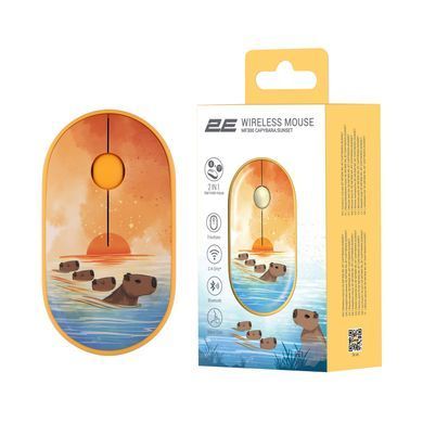 2E Миша MF300 CAPYBARA:SUNSET Silent WL BT, жовтий 2E-MF300WCAPIBARAYW фото