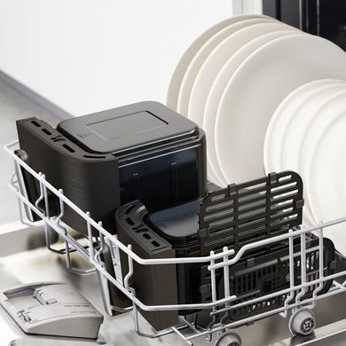 Tefal Мультипечь Dual EasyFry&Grill AirFryer, 2700Вт, чаша-5.2+3.1л, сенсорное управл., 2 чаши, гриль, пластик, черный EY905B10 фото