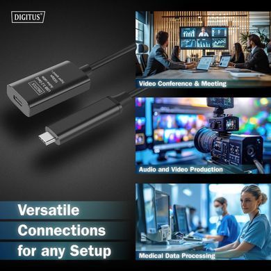 Digitus Удлинитель DIGITUS USB 3.2 Gen2 Active Cable 10G, C/M-C/F, 5м, черный DA-73112 фото
