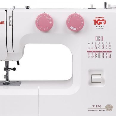 Janome Швейная машина 311PG, электромех., 60Вт, 15 шв.оп., петля полуавтомат, белый J-311PG фото