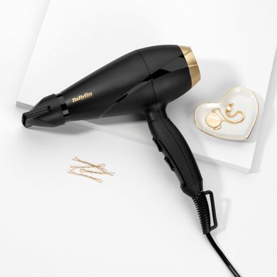 BaByliss Фен AC motor PRO, 2000Вт, 2 режими, дифузор, хол. обдув, чорний 6704E фото
