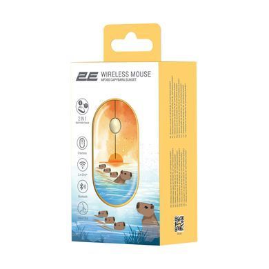 2E Миша MF300 CAPYBARA:SUNSET Silent WL BT, жовтий 2E-MF300WCAPIBARAYW фото