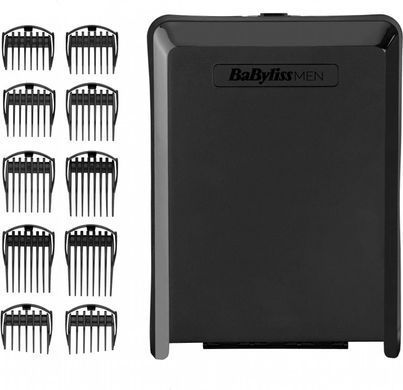 BaByliss Машинка для стриження, мережа+акум., вібраційний мотор, насадок-8, кейс, титан.напил., синій E986E фото