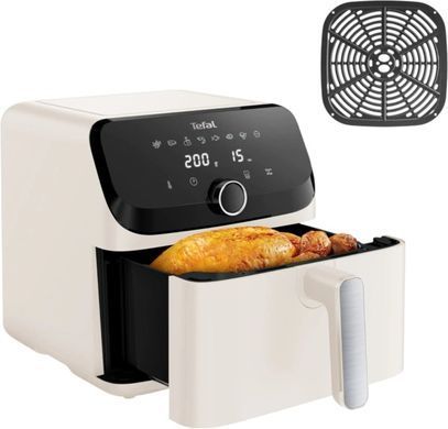 Tefal Мультипіч Easy Fry Mega, 1700Вт, чаша-7.5л, сенсорне керув., 8 програм, пластик, бежевий EY855AE0 фото