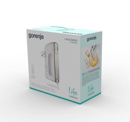 Міксер Gorenje M460CDC/ручній/460 Вт/5 швидкостей/2 насадки/турбо-режим/білий M460CDC фото