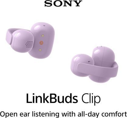 Sony Навушники TWS Sony LinkBuds Clip BT 5.3, IPX4, SBC, AAC, Mic, Фіолетовий WFLC900V.E фото