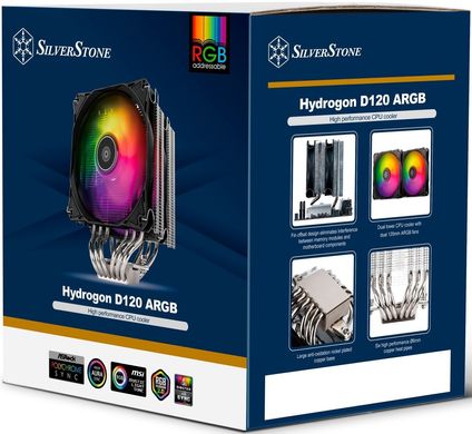 Процесорний кулер SilverStone Hydrogon D120-ARGB-V2, LGA 1700, 2066, 2011, 1200, 115X, AM5, AM4, TDP180W SST-HYD120-ARGB-V2 фото