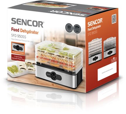 Sencor Сушка для продуктів SFD950SS, 240Вт, 5 піддонів SFD950SS фото