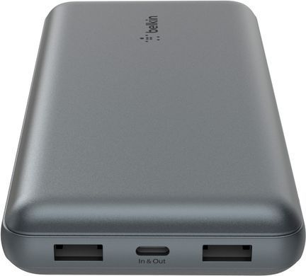 Belkin Акумулятор портативний літій-іонний Power Bank 10000мА&middot;год, 15Вт, 2хUSB-A/USB-C, cірий BPB011BTGY фото