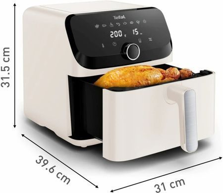 Tefal Мультипіч Easy Fry Mega, 1700Вт, чаша-7.5л, сенсорне керув., 8 програм, пластик, бежевий EY855AE0 фото