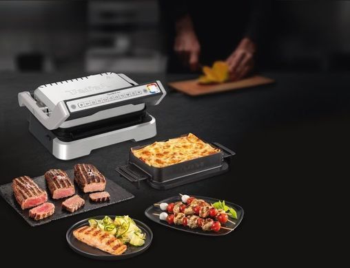 Tefal Гриль прижимной OptiGrill 4in1 Inox, 2100Вт, темп. режимов-4, съёмные пластины, металл GC774D30 фото