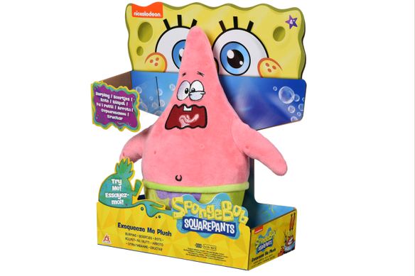 Мягкая игрушка SpongeBob Exsqueeze Me Plush Patrick Burp со звуком EU690903 фото