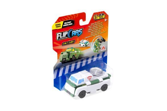 Flip Cars Машинка-трансформер 2 в 1 Грузовик связи и Военная скорая помощь EU463875-15 фото