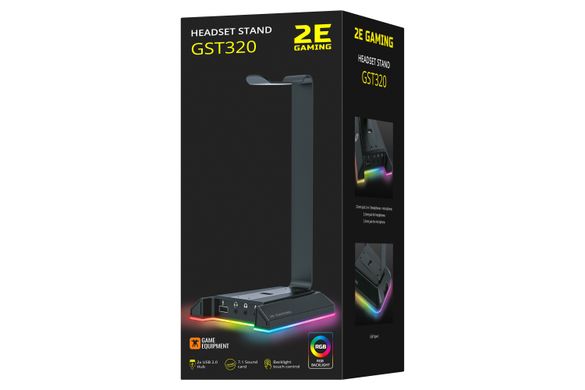 Підставка 3в1 для гарнітури 2E GAMING GST320 RGB 7.1 USB Black 2E-GST320UB фото