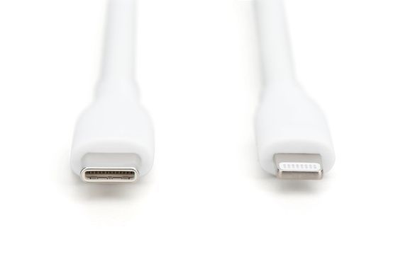 Digitus Кабель USB-C > Lightning зарядки/синхронизации, 2м, USB 2.0, 60W, силиконовый, белый AK-600110-020-W фото