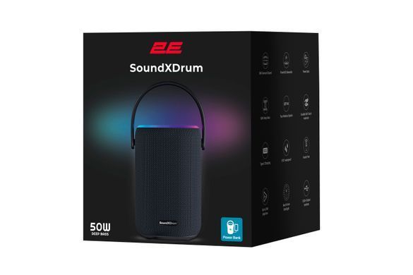 2E Акустична система SoundXDrum TWS, Wireless, Waterproof Black 2E-BSSXDWBK фото