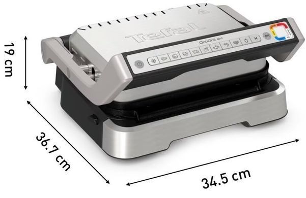 Tefal Гриль прижимной OptiGrill 4in1 Inox, 2100Вт, темп. режимов-4, съёмные пластины, металл GC774D30 фото