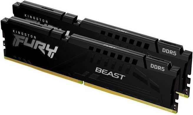 Kingston Пам'ять ПК DDR5 32GB KIT (16GBx2) 6000 Beast Black XMP KF560C30BBK2-32 фото