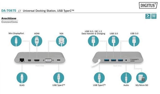 Digitus Док-станція USB-C, 11 Port DA-70875 фото