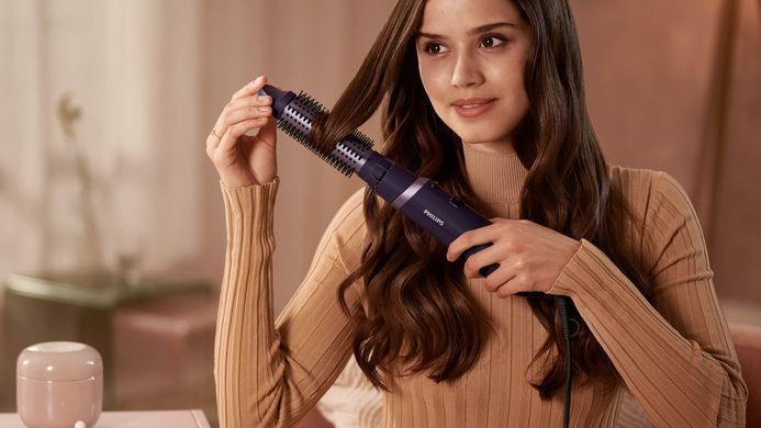 Philips Фен-щітка 3000 Series, 800Вт, іонізація, 3 насадки, фіолетовий BHA305/00 фото