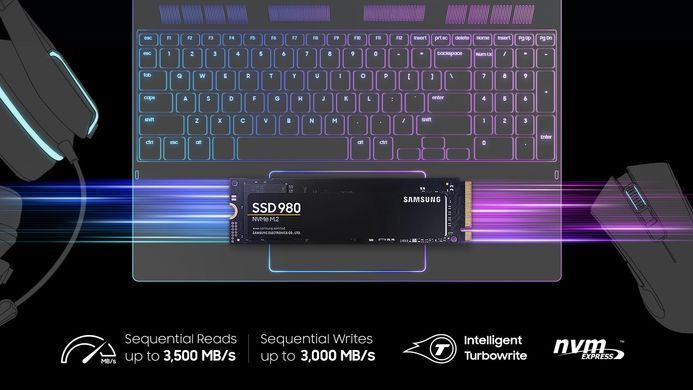 Samsung Накопичувач SSD M.2 1TB PCIe 3.0 980 MZ-V8V1T0BW фото