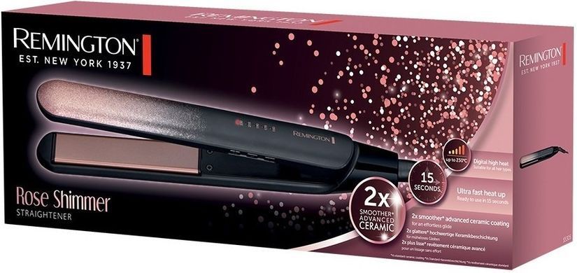 Remington Випрямляч Remington ROSE SHIMMER, темп.режимов-5, 150-230С, кераміка, чорний S5305 фото