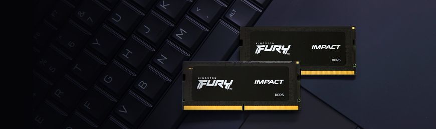 Память ноутбука Kingston DDR5 64GB KIT (32GBx2) 4800 FURY Impact KF548S38IBK2-64 фото