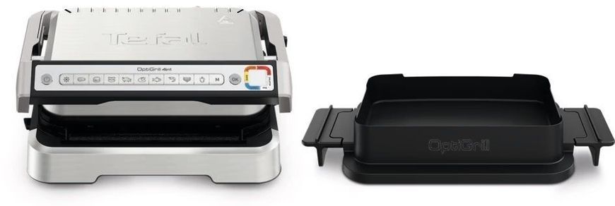 Tefal Гриль прижимной OptiGrill 4in1 Inox, 2100Вт, темп. режимов-4, съёмные пластины, металл GC774D30 фото