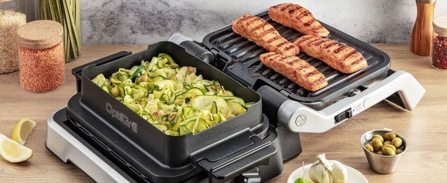 Tefal Гриль прижимной OptiGrill 4in1 Inox, 2100Вт, темп. режимов-4, съёмные пластины, металл GC774D30 фото