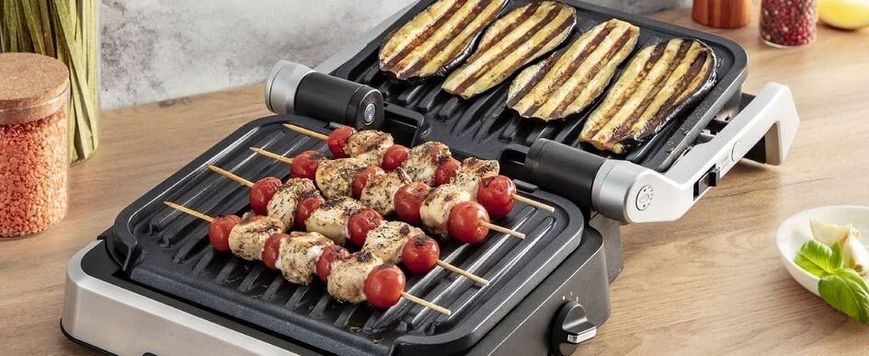 Tefal Гриль прижимной OptiGrill 4in1 Inox, 2100Вт, темп. режимов-4, съёмные пластины, металл GC774D30 фото