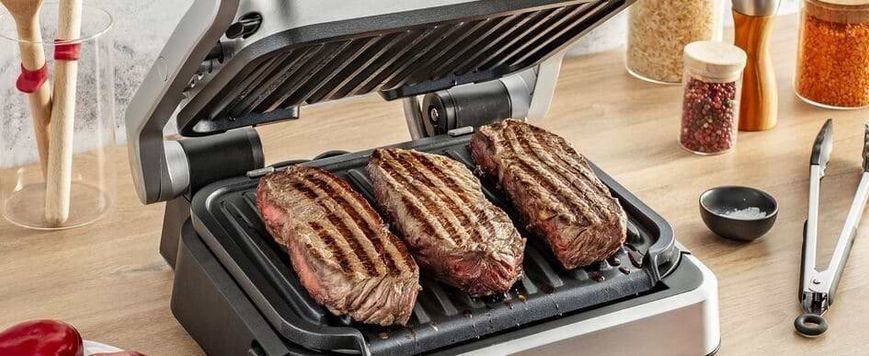 Tefal Гриль прижимной OptiGrill 4in1 Inox, 2100Вт, темп. режимов-4, съёмные пластины, металл GC774D30 фото