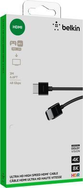 Belkin Кабель HDMI (M/M) 2м, 2.1, High Speed Ethernet, черный AV10175BT2MBKV2 фото