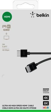 Belkin Кабель HDMI (M/M) 2м, 2.1, High Speed Ethernet, черный AV10175BT2MBKV2 фото