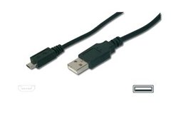 Кабель Digitus USB 2.0 (AM/microUSB) 1m, black AK-300127-010-S фото
