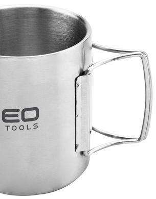 Кружка туристическая Neo Tools, 320 мл, нержавеющая сталь, складная ручка, чехол, 0.15кг 63-150 фото