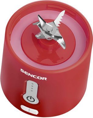 Sencor Блендер портативний для смузі 150Вт, чаша-500мл, USB-C, біло-червоний SBL134RD фото