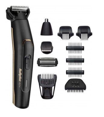 BaByliss Набір для стрижки, для бороди, вусів, голови, носа і тіла, акум., вібраційний мотор, насадок-10, сталь, чорний MT860E фото