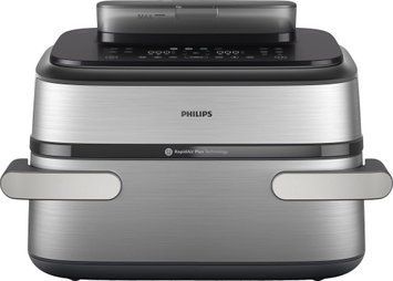 Philips Philips multi-oven Ovi Dual SteamFry 2750W, bowl-3+6L, touch control, 8 auto. programs, plastic/metal, grey NA565/02 фото