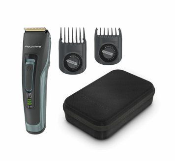 Rowenta Машинка для стрижки Advancer, для бороди, вусів, голови, мережа+акум., роторний мотор, насадок-2, кейс, титан.напил., темно-зелений TN5224E0 фото