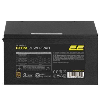 2E Gaming Блок живлення 2E GAMING Extra Power Pro ATX3.1 GEN5.0 (1000W), >90%, 80+ Gold, 140мм, 1xMB 24pin(20+4), 2xCPU 8pin(4+4), 3xMolex, 6xSATA, 4xPCIe 8pin(6+2), 1xPCIe GEN5 16pin, Full Modular 2E-EP1000GMII-140 фото