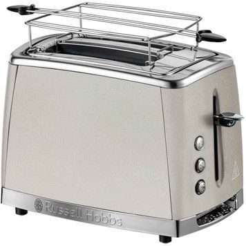 Toaster Russell Hobbs Luna Stone 2 Slice, 1550Вт, нержавеющая сталь+ пластик, подогрев, размораживание, бежевый 26970-56 фото